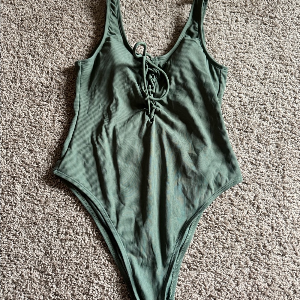 Green Women One Piece Swimsuit